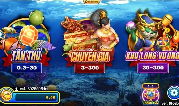 Các phòng chơi trong game Bắn Cá Rồng WINVN