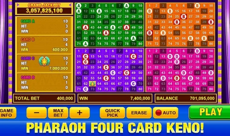 Giao diện game nhanh Keno tại WINVN thiết kế ấn tượng