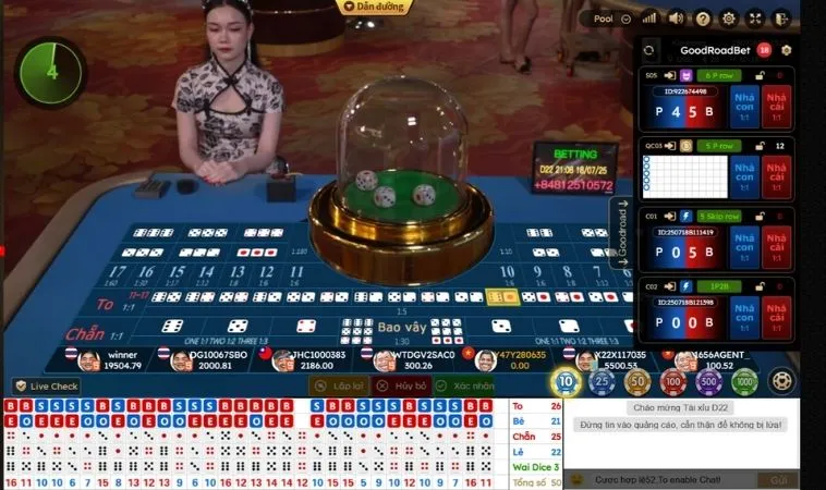 Giao diện chơi Tài Xỉu Nhà Cái WINVN